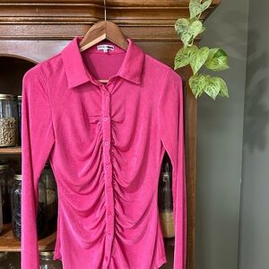 Vintage Hot Pink Y2K button down